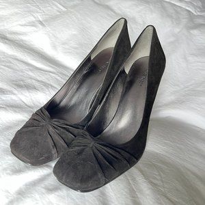 Black Suede Pump with Shirring 11M Like New - Nine West Shamira